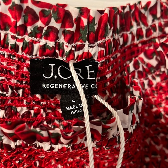 J. Crew Red and White Patterned Midi Dress🍓 - Picture 3 of 3